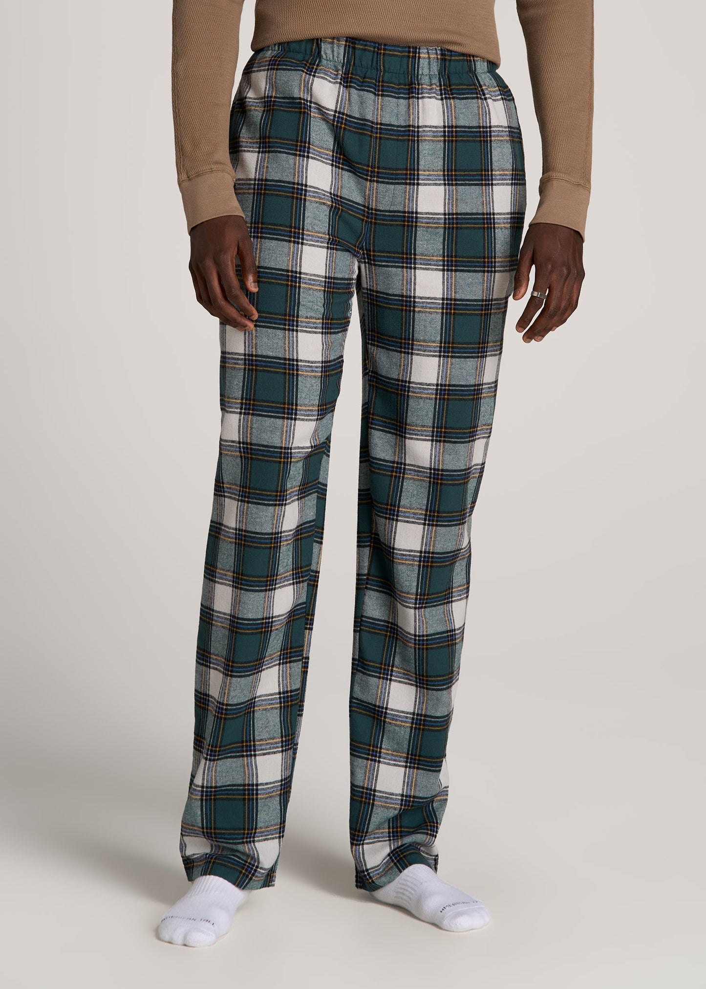 Plaid Pajama Pants for Tall Men in Green Tartan