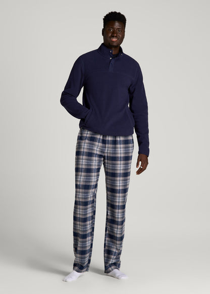 dress shirt with pajama pants Men's Dark blue/checked Flannel Pajama Shirt and Pants