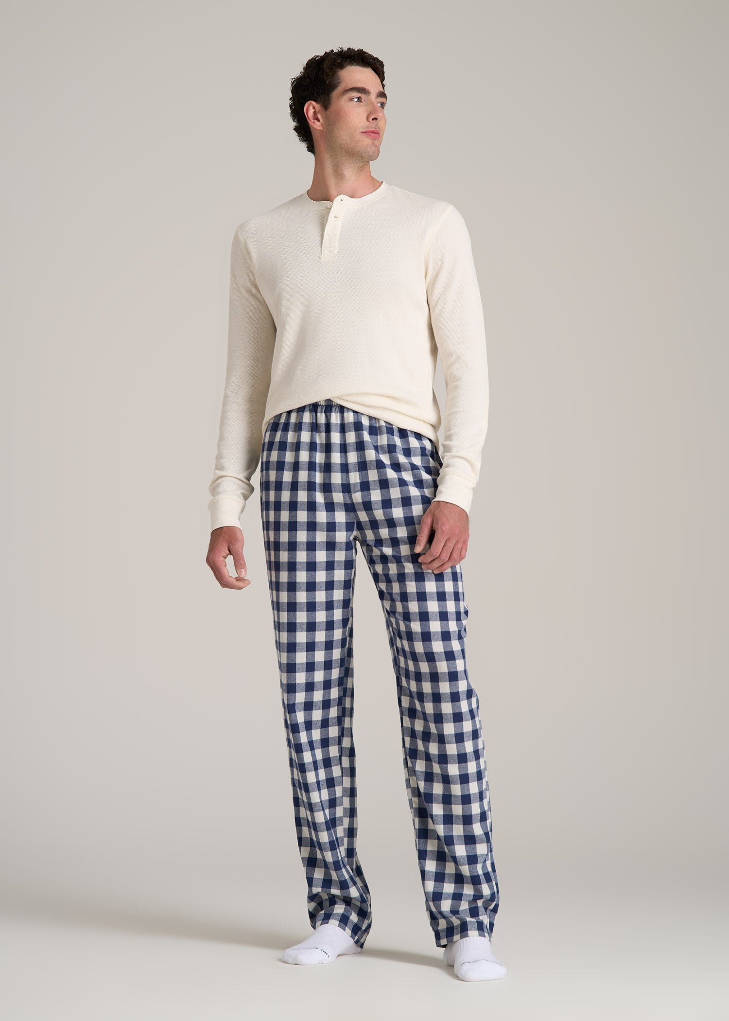 Long Sleeve J Crew Tall Pajamas Hanes Men's 2-PC Top Pants Cotton