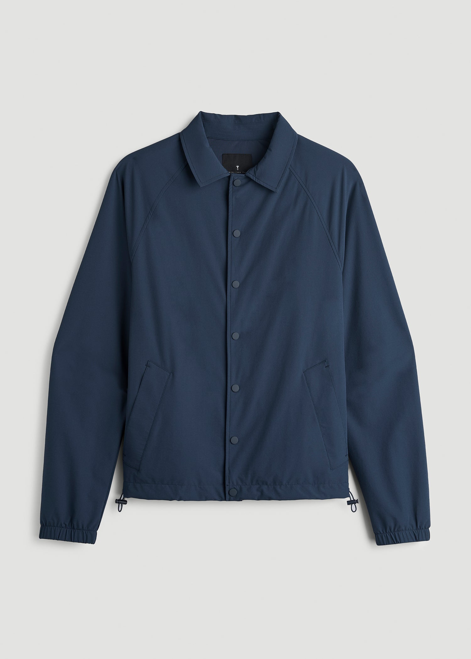 Flex Nylon Collared Jacket for Tall Men in Navy Blue