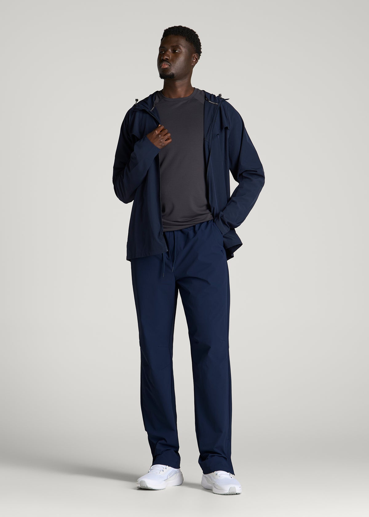 Flex Nylon Pants for Tall Men in Navy Blue