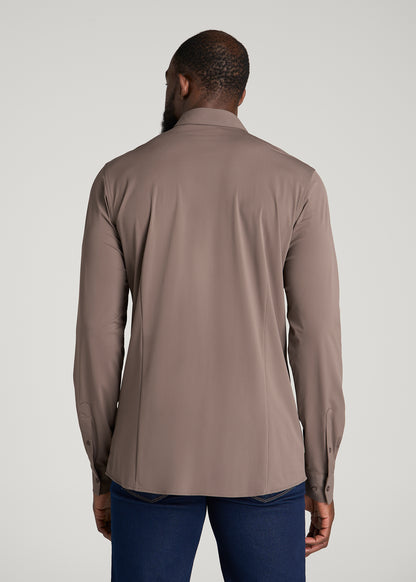 Flex Tech Dress Shirt for Tall Men in Coffee Quartz