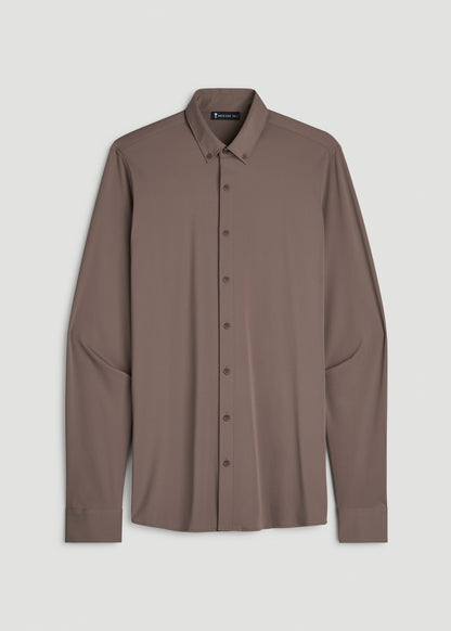 Flex Tech Dress Shirt for Tall Men in Coffee Quartz