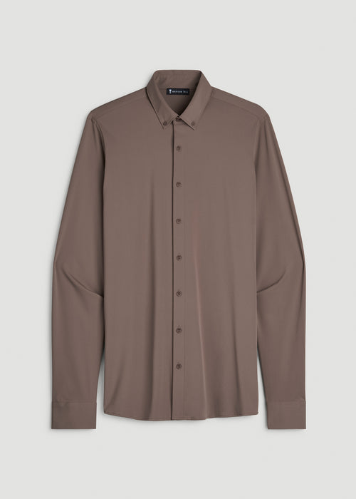 Flex Tech Dress Shirt for Tall Men in Coffee Quartz