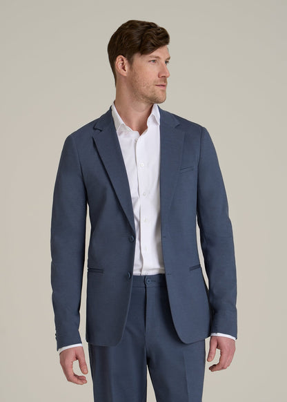 Flex Tech Suit Jacket for Tall Men in Medium Blue Nailhead