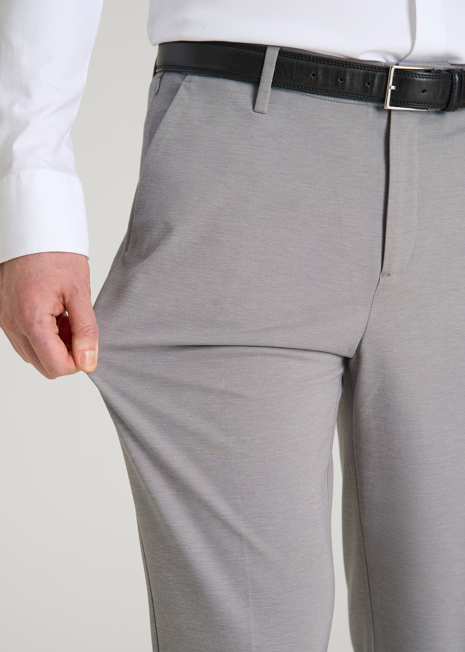 Flex Tech Suit Pants for Tall Men in Ice Grey Nailhead