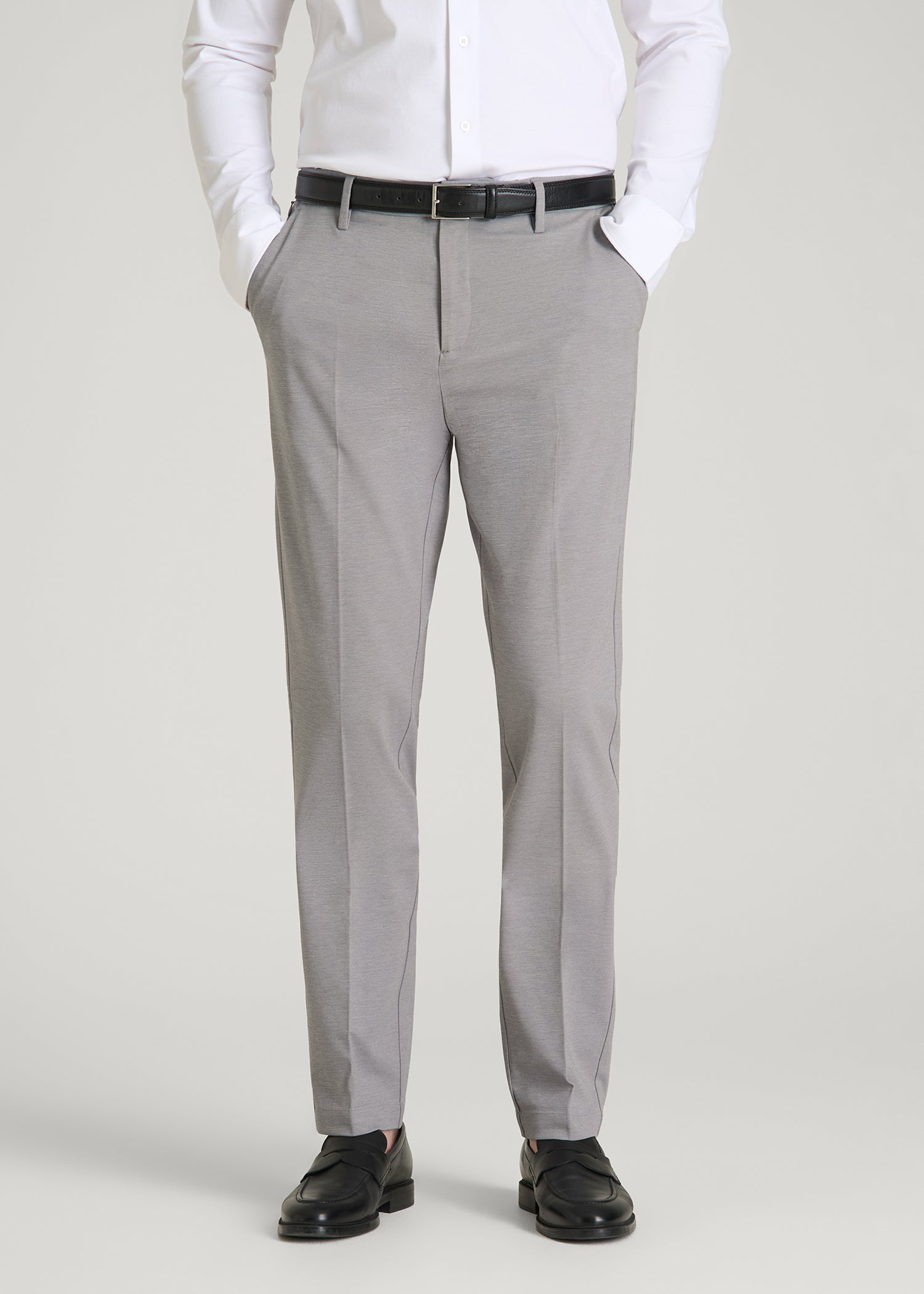 Flex Tech Suit Pants for Tall Men in Ice Grey Nailhead