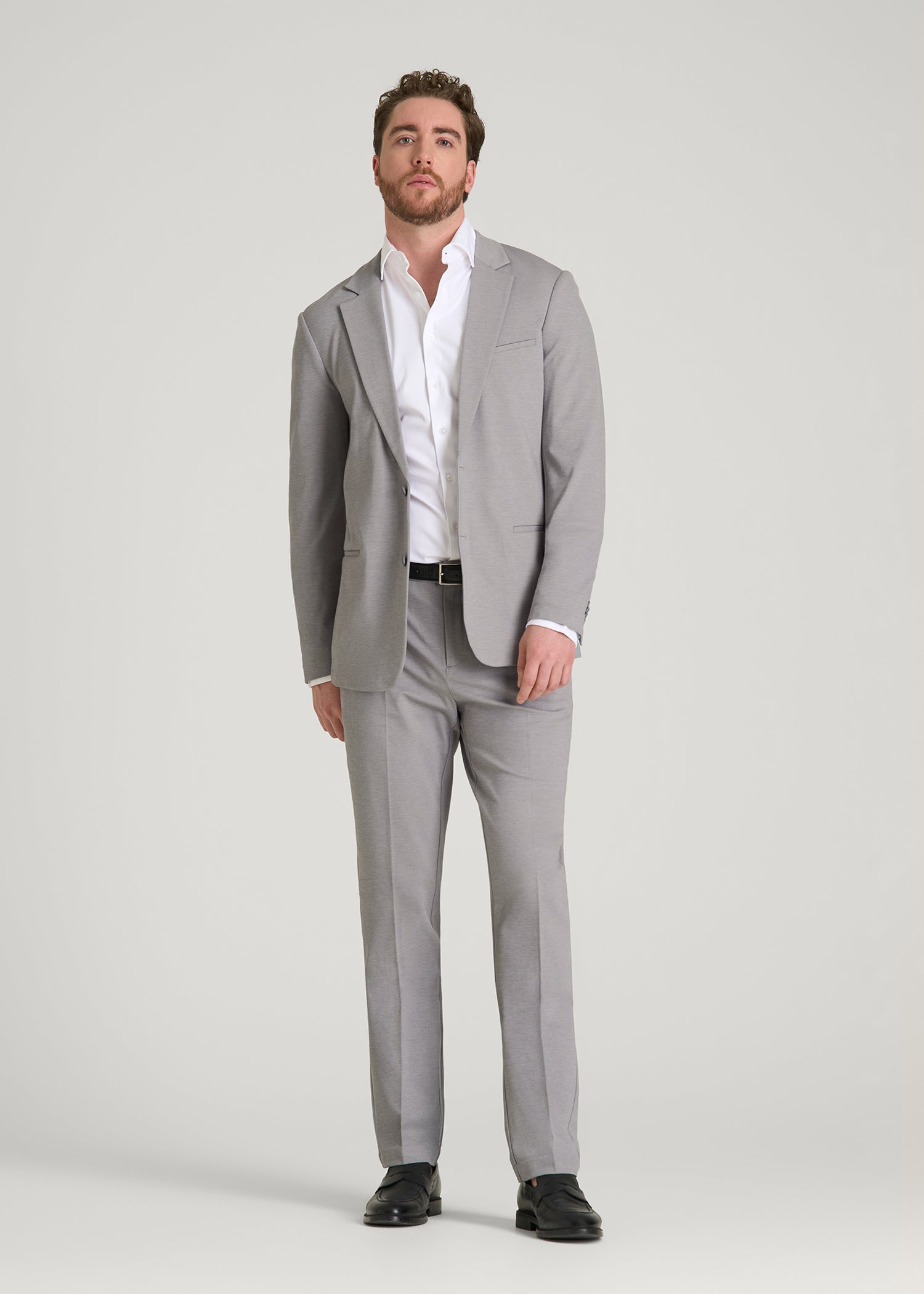 Flex Tech Suit Pants for Tall Men in Ice Grey Nailhead