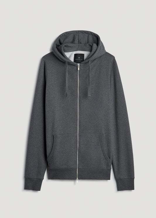 Wearever 2.0 French Terry Full-Zip Hoodie for Tall Men in Charcoal Mix