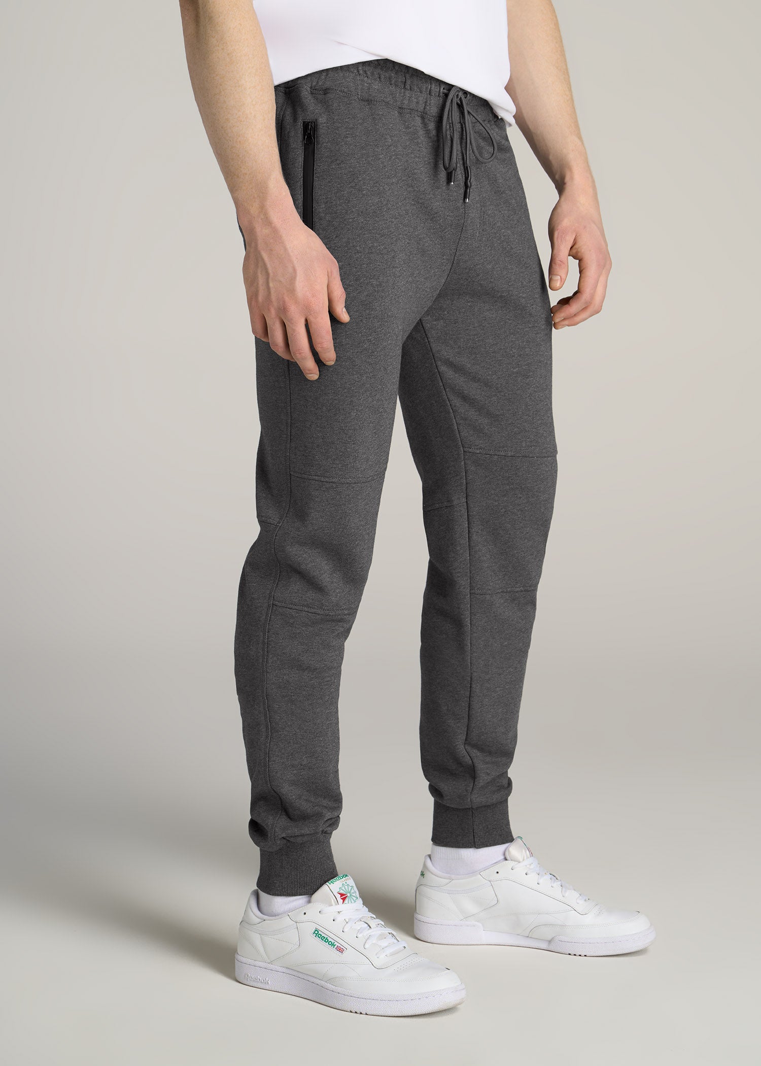 Wearever French Terry Joggers for Tall Men in Charcoal Mix