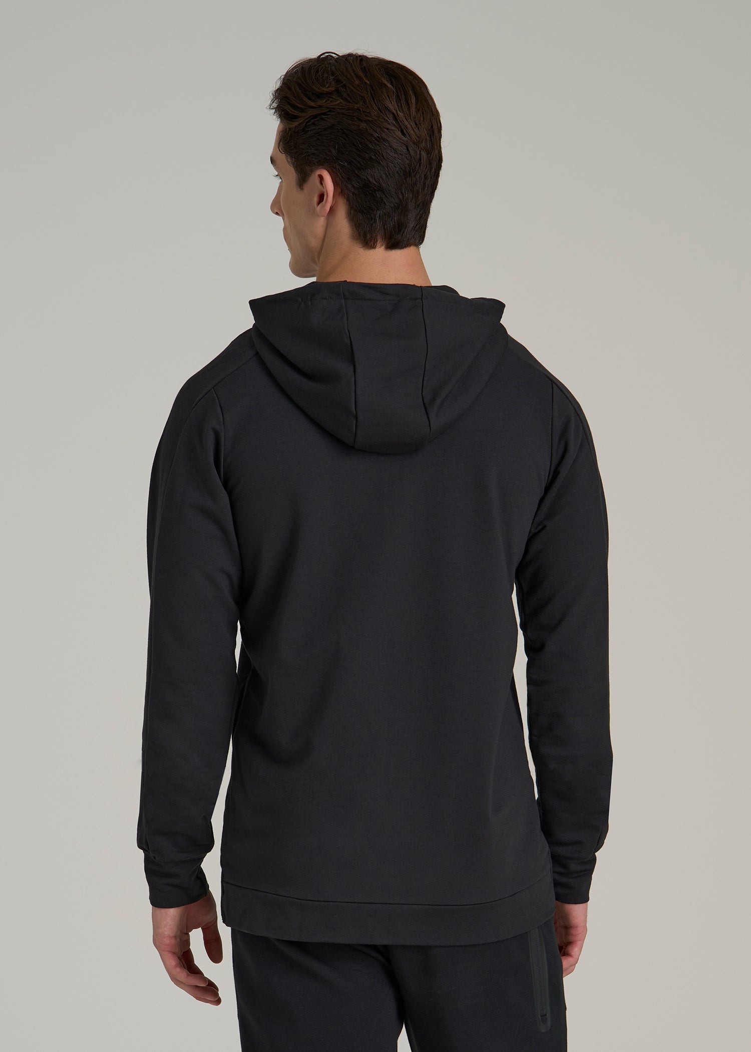 A.T. Performance French Terry Full Zip Hoodie for Tall Men in Black