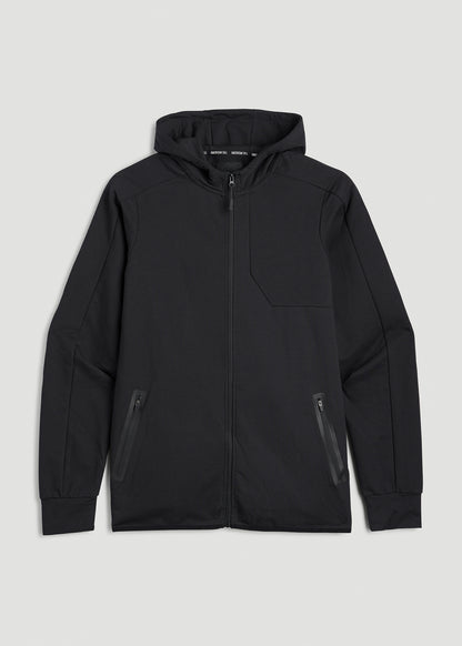 A.T. Performance French Terry Full Zip Hoodie for Tall Men in Black