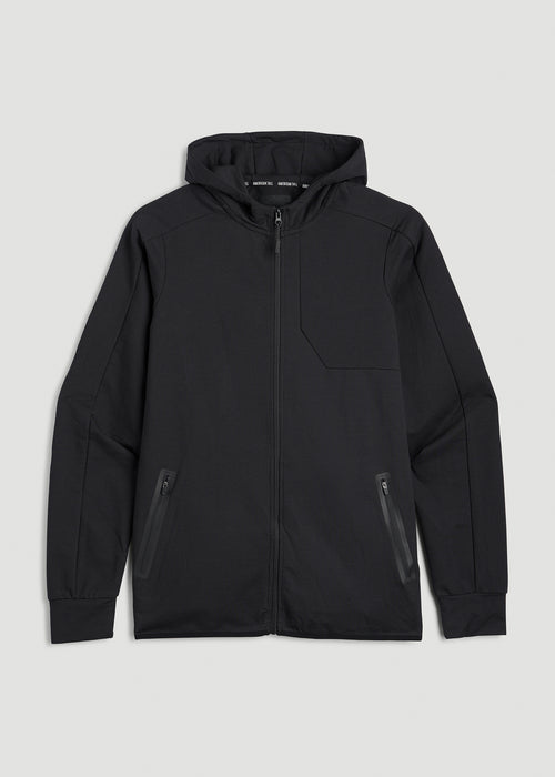 A.T. Performance French Terry Full Zip Hoodie for Tall Men in Black