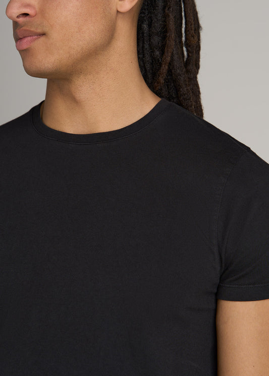 MODERN-FIT Garment Dyed Cotton Men's Tall T-Shirt in Black