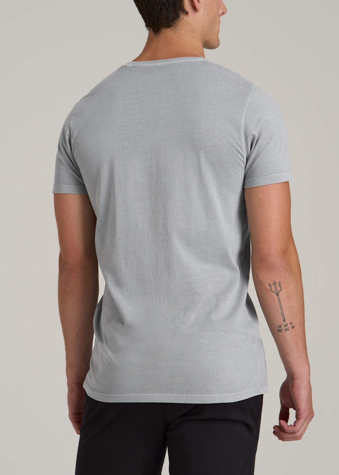 MODERN-FIT Garment Dyed Cotton Men's Tall T-Shirt in Sustained Grey