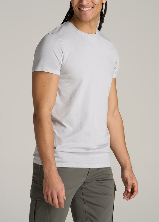MODERN-FIT Garment Dyed Cotton Men's Tall T-Shirt in Vapor Grey