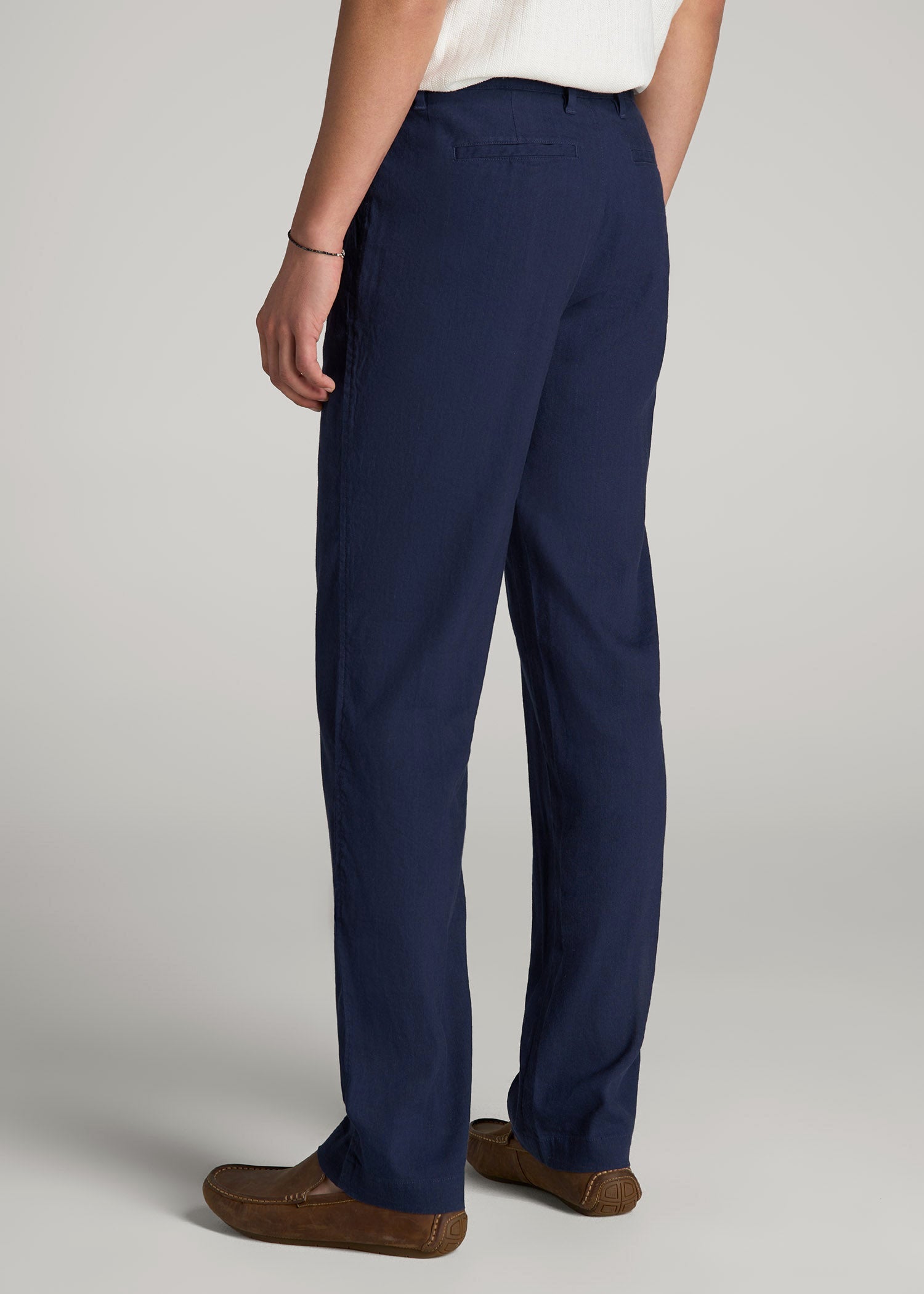 Garment Dyed Linen Casual Pants for Tall Men in Summer Blue 42 / 40 / Summer Blue Garment Dyed Linen Casual Pants for Tall Men in Summer Blue 42 / 40 / Summer Blue