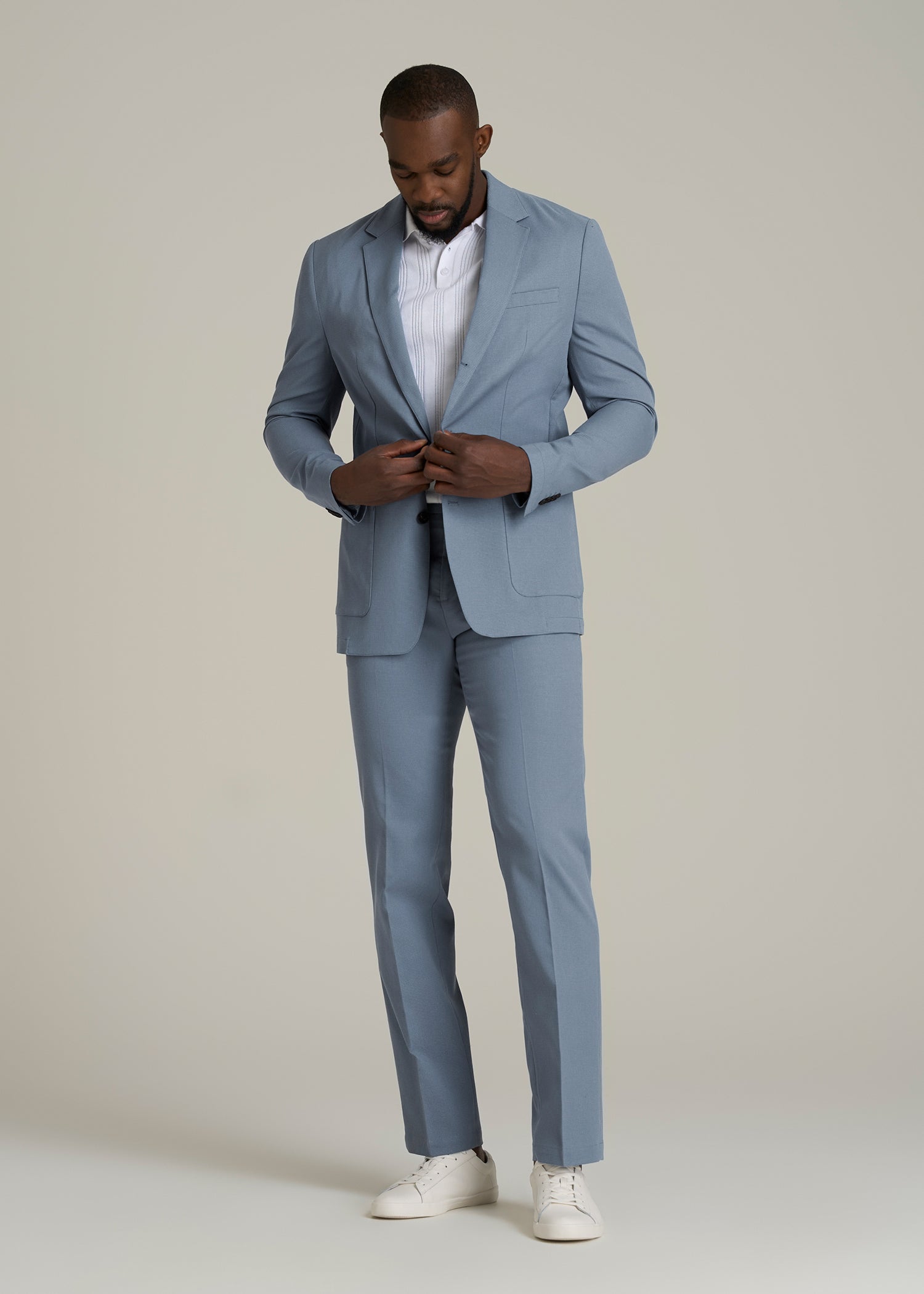 Garment Washed Stretch Cotton Tall Blazer | American Tall