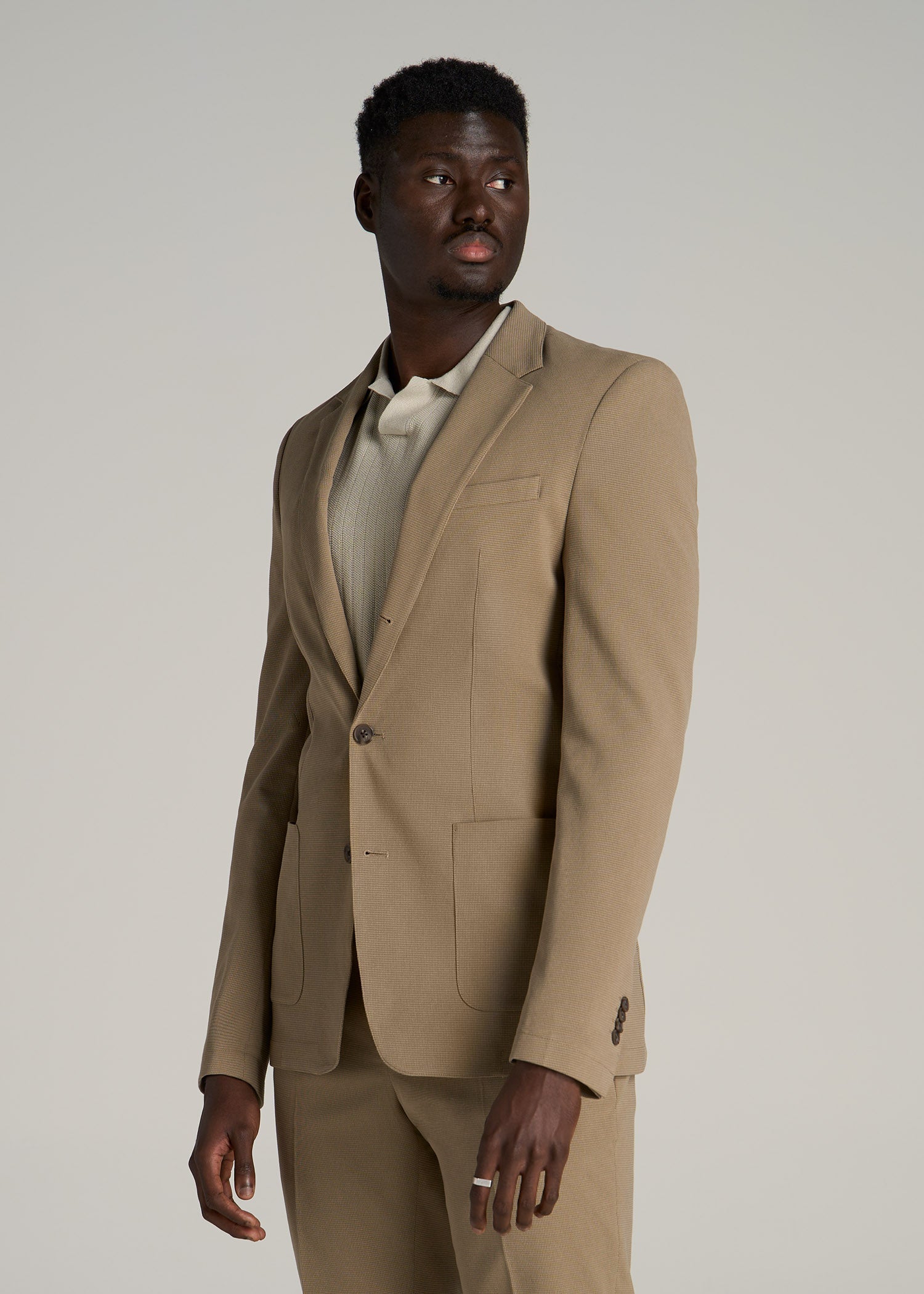 Garment Washed Stretch Cotton Tall Blazer | American Tall