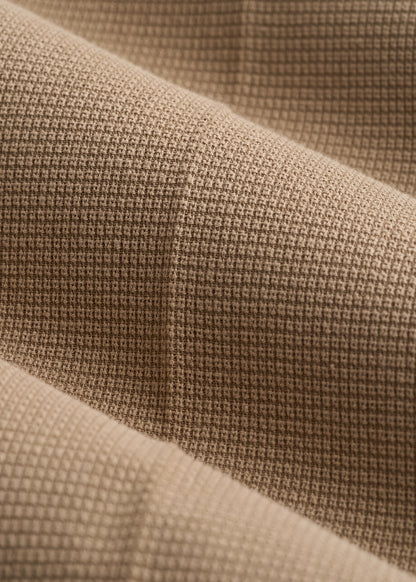 Textured Garment Washed Stretch Cotton Suit Pants for Tall Men in Desert Khaki