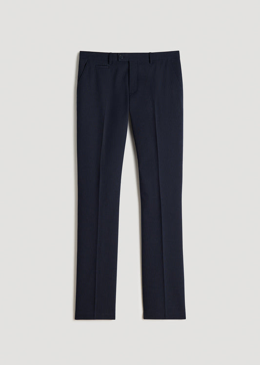 Garment Washed Stretch Chino Suit Pants for Tall Men in Evening Blue