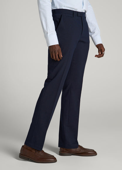 blue dress pants white shirt Guy on The World A showstopper in a sea of mens blue slacks Blue Wide Leg Dress Pants