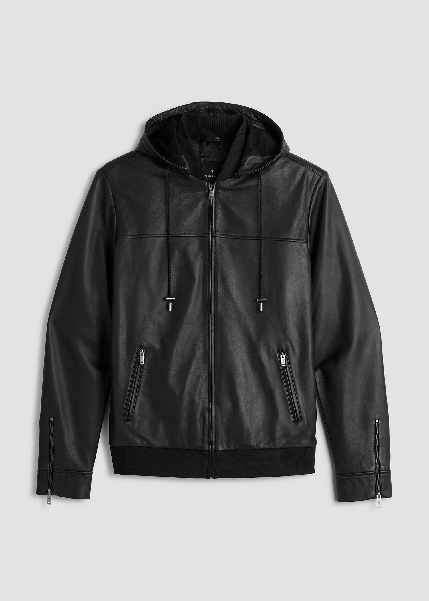 Genuine Leather Hooded Bomber for Tall Men | American Tall