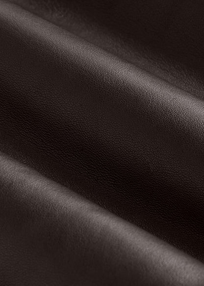 Genuine Leather Hooded Bomber for Tall Men in Deep Espresso