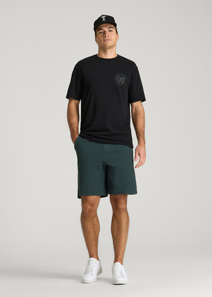 Crest Graphic Tee for Tall Men in Black