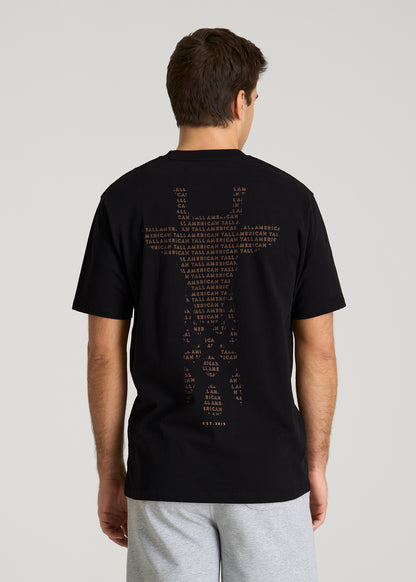 Giraffe Graphic Tee for Tall Men in Black