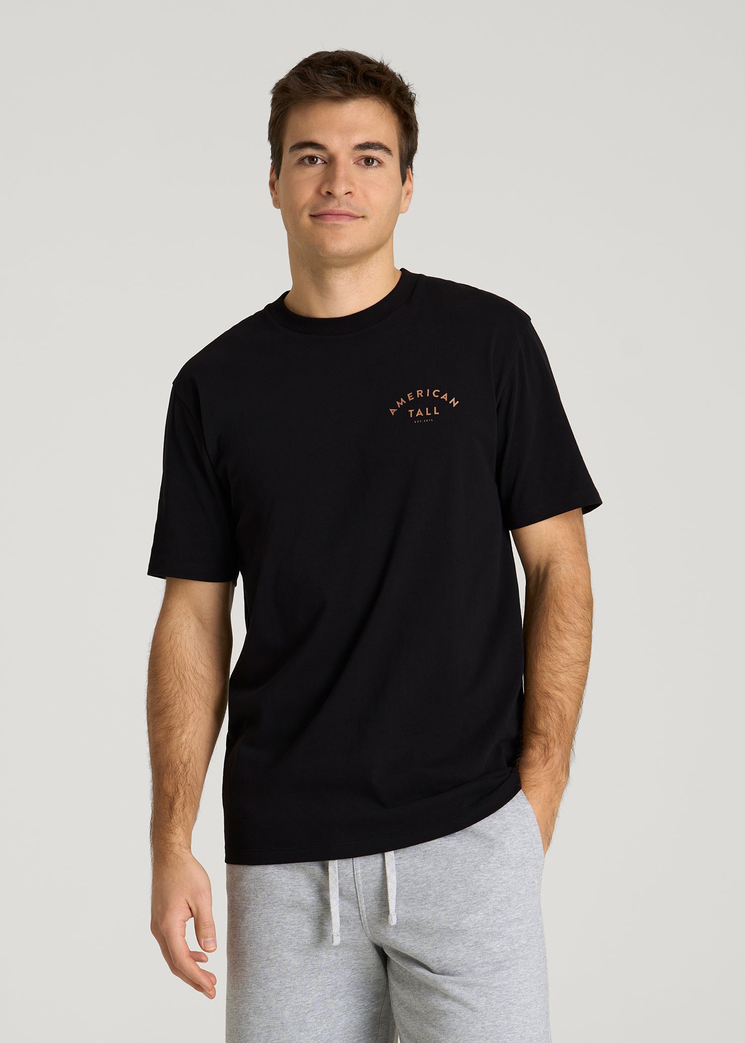 Giraffe Graphic Tee for Tall Men in Black