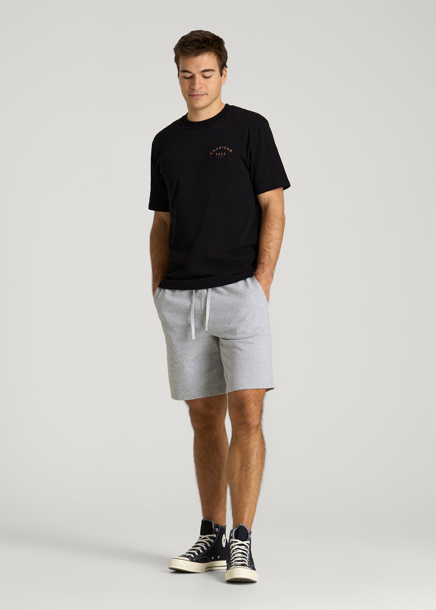 Giraffe Graphic Tee for Tall Men in Black