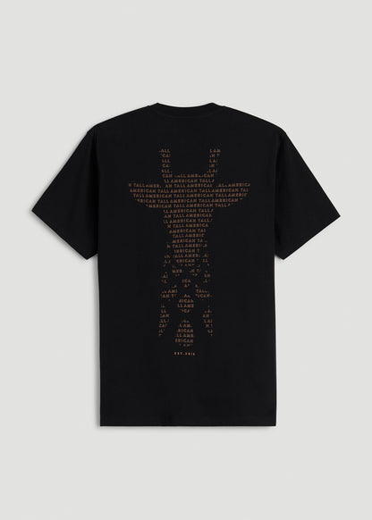 Giraffe Graphic Tee for Tall Men in Black