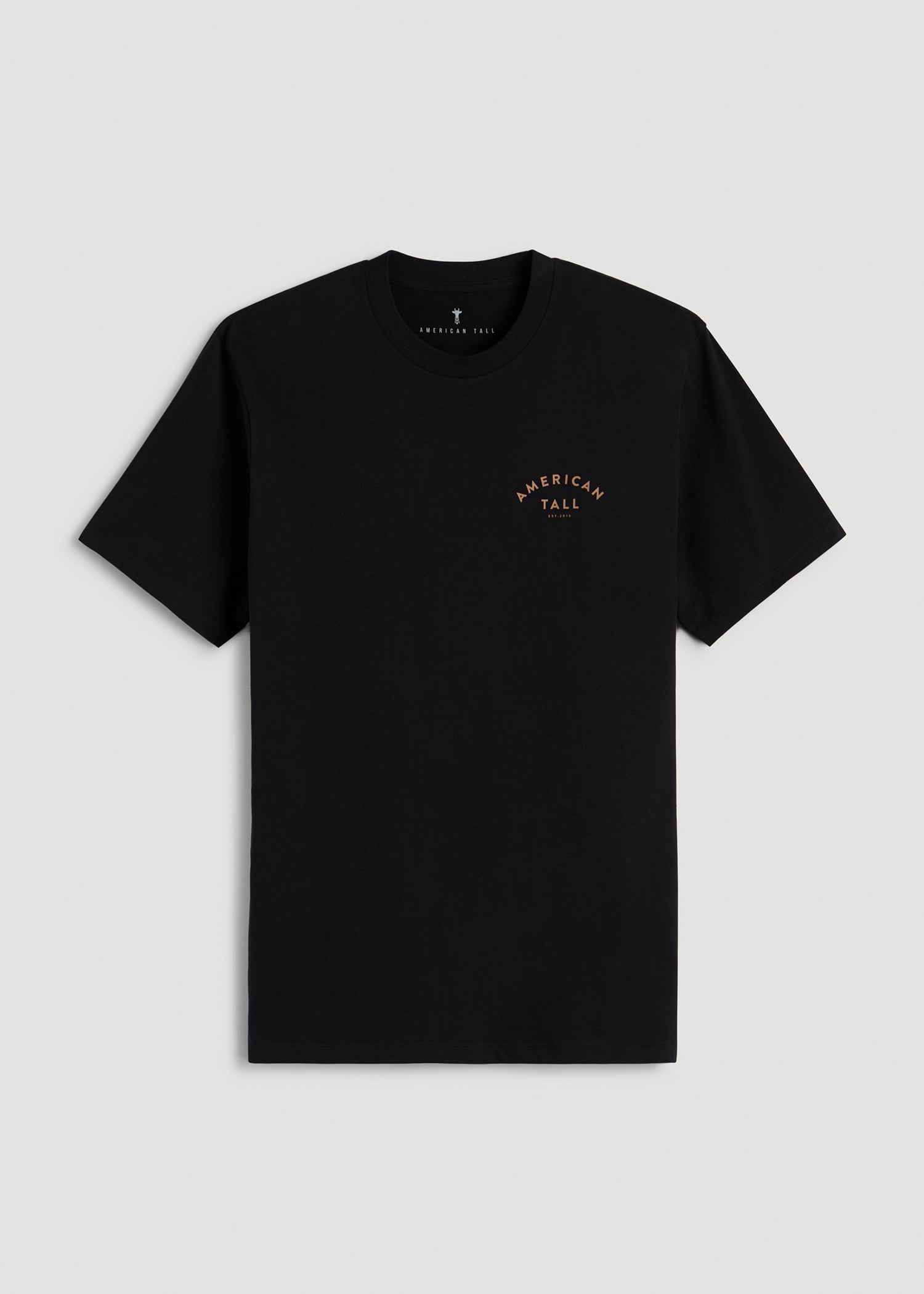 Giraffe Graphic Tee for Tall Men in Black