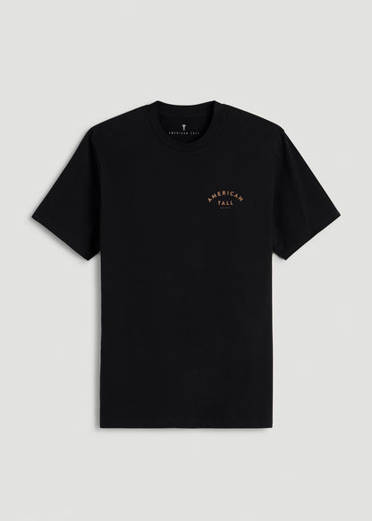 Giraffe Graphic Tee for Tall Men in Black