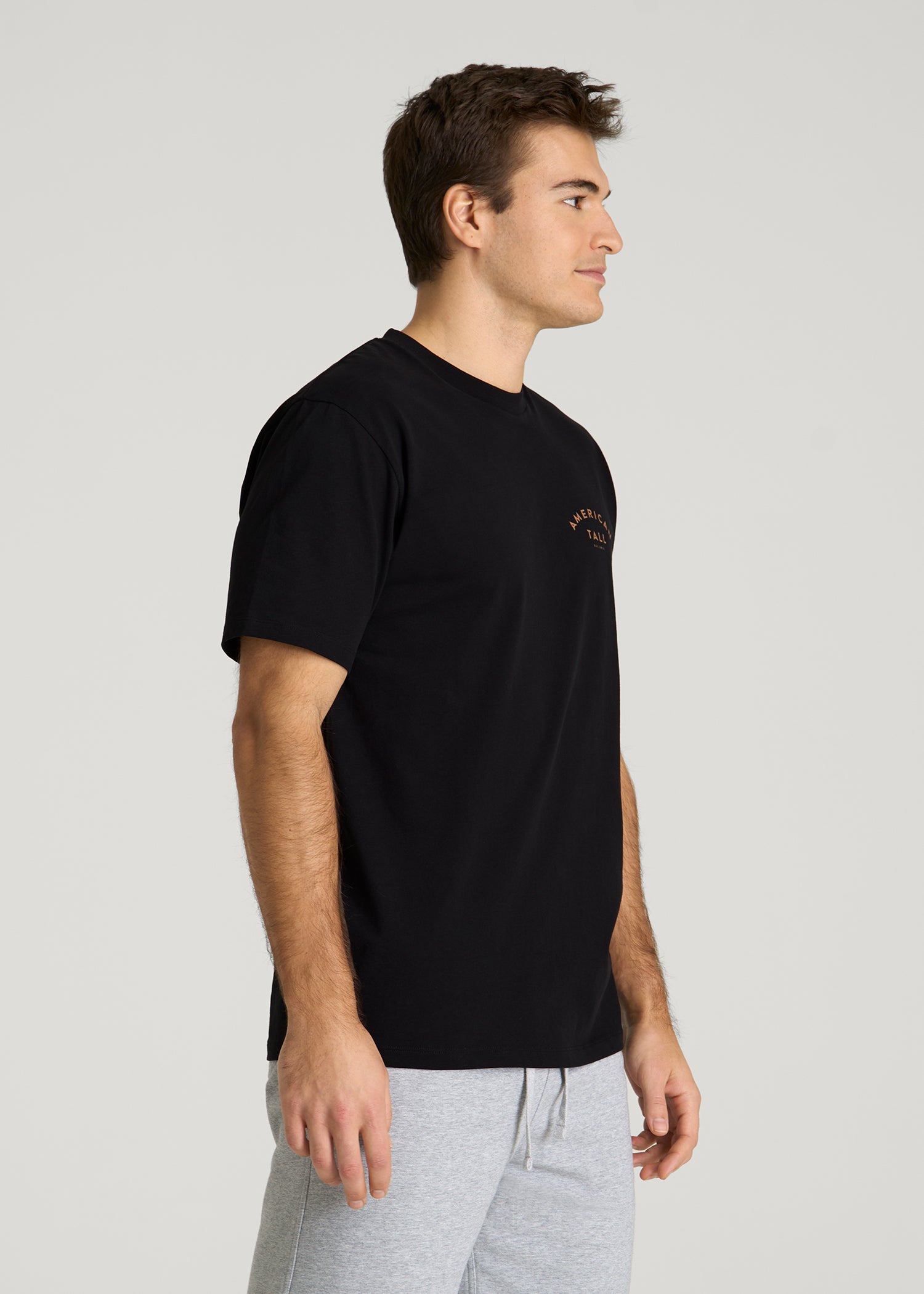 Giraffe Graphic Tee for Tall Men in Black