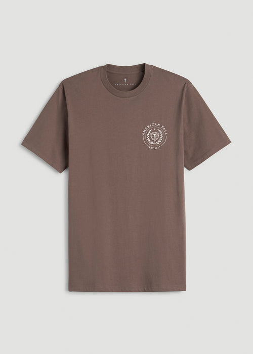 Crest Graphic Tee for Tall Men in Brown