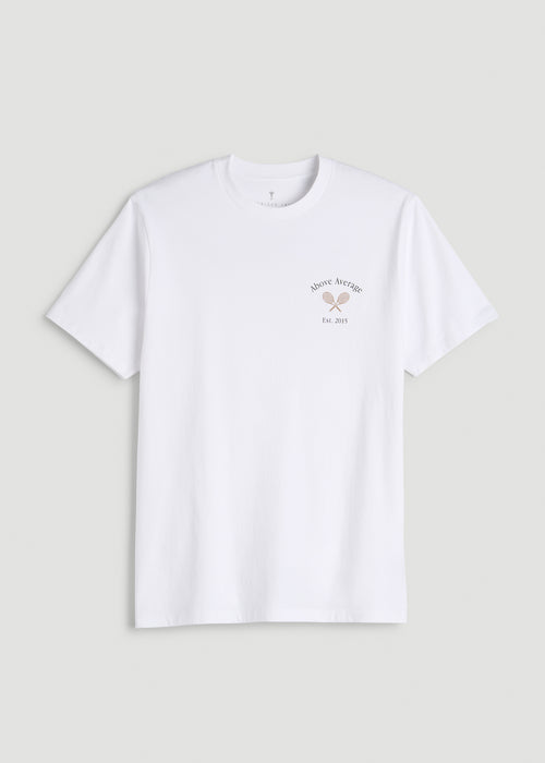 Country Club Graphic Tee for Tall Men in White
