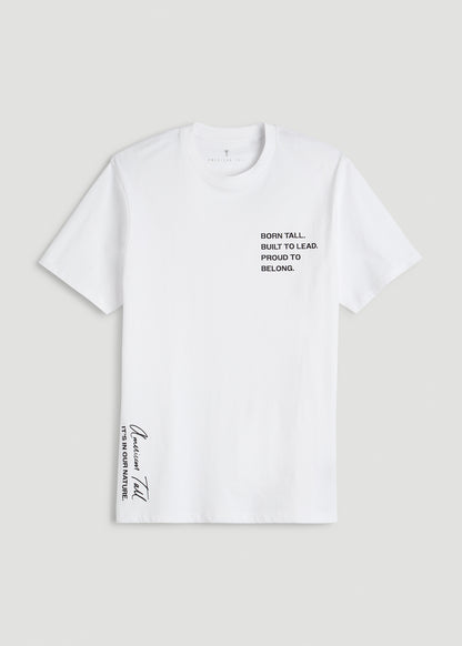 Mission Graphic Tee for Tall Men in White