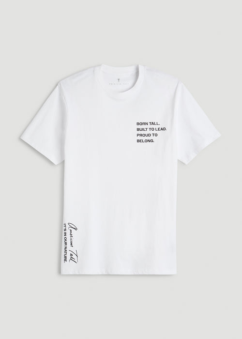 Mission Graphic Tee for Tall Men in White