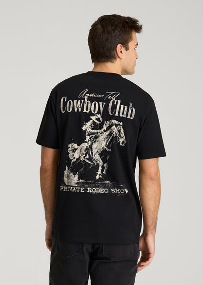 Rodeo Graphic Tee for Tall Men in Black