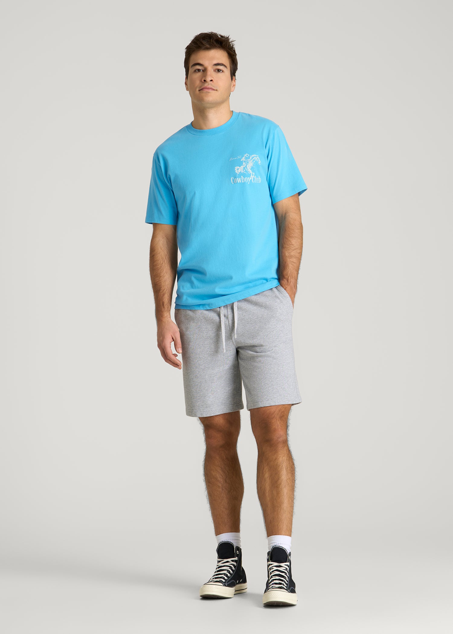 Rodeo Graphic Tee for Tall Men in Blue
