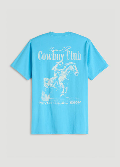 Rodeo Graphic Tee for Tall Men in Blue
