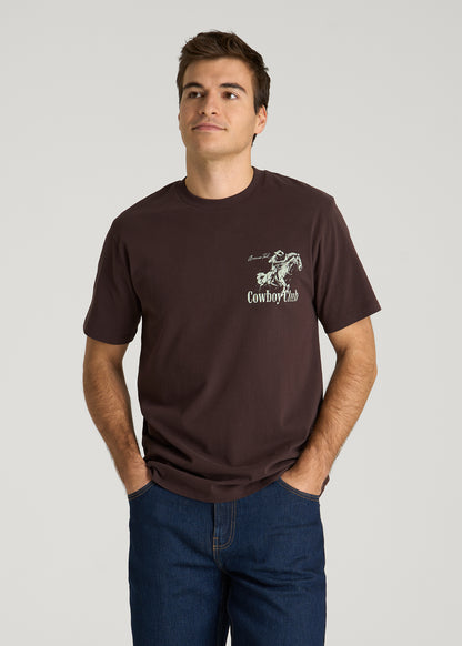 Rodeo Graphic Tee for Tall Men in Brown