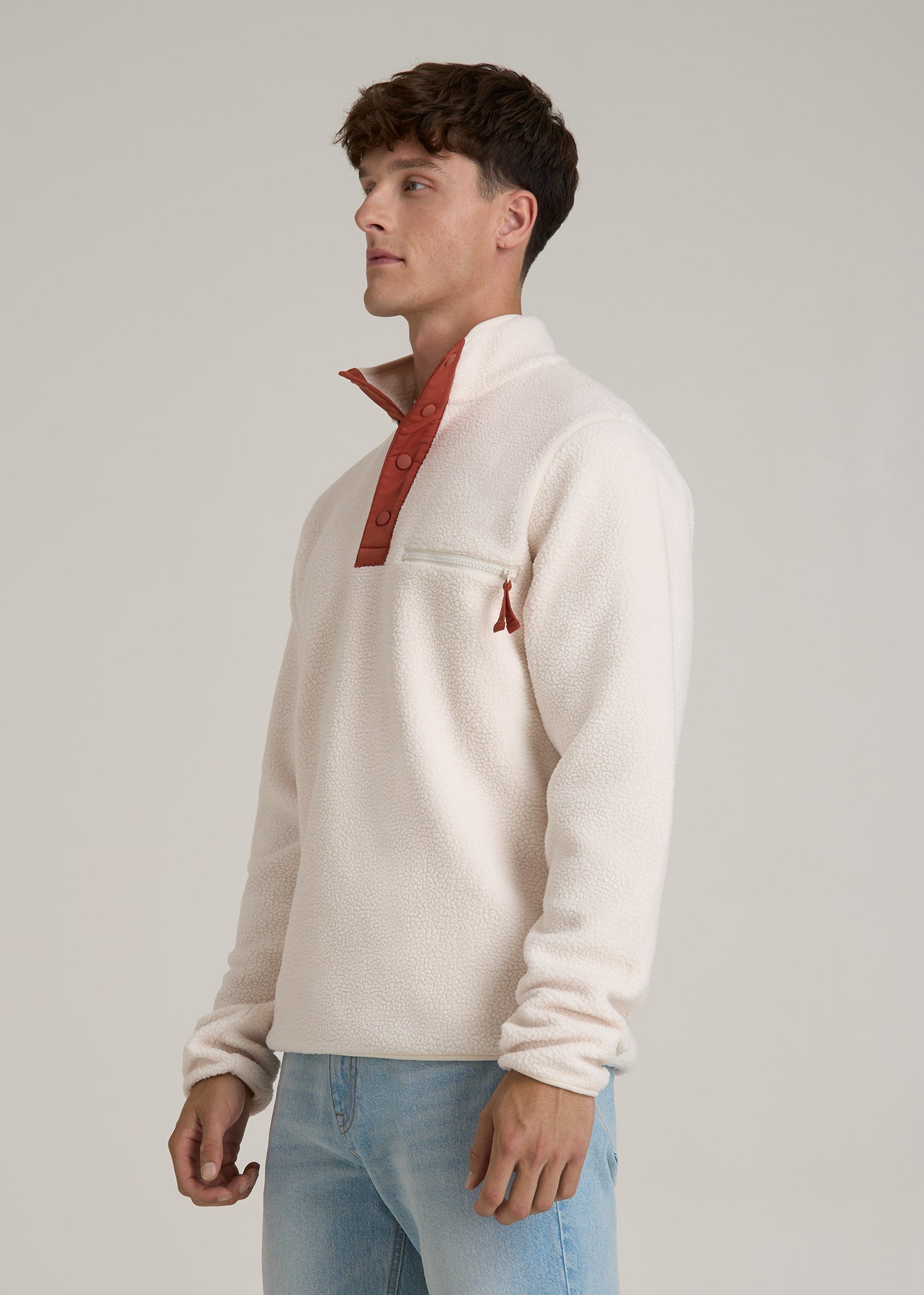 Half Snap Tall Men's Sherpa Sweatshirt | American Tall
