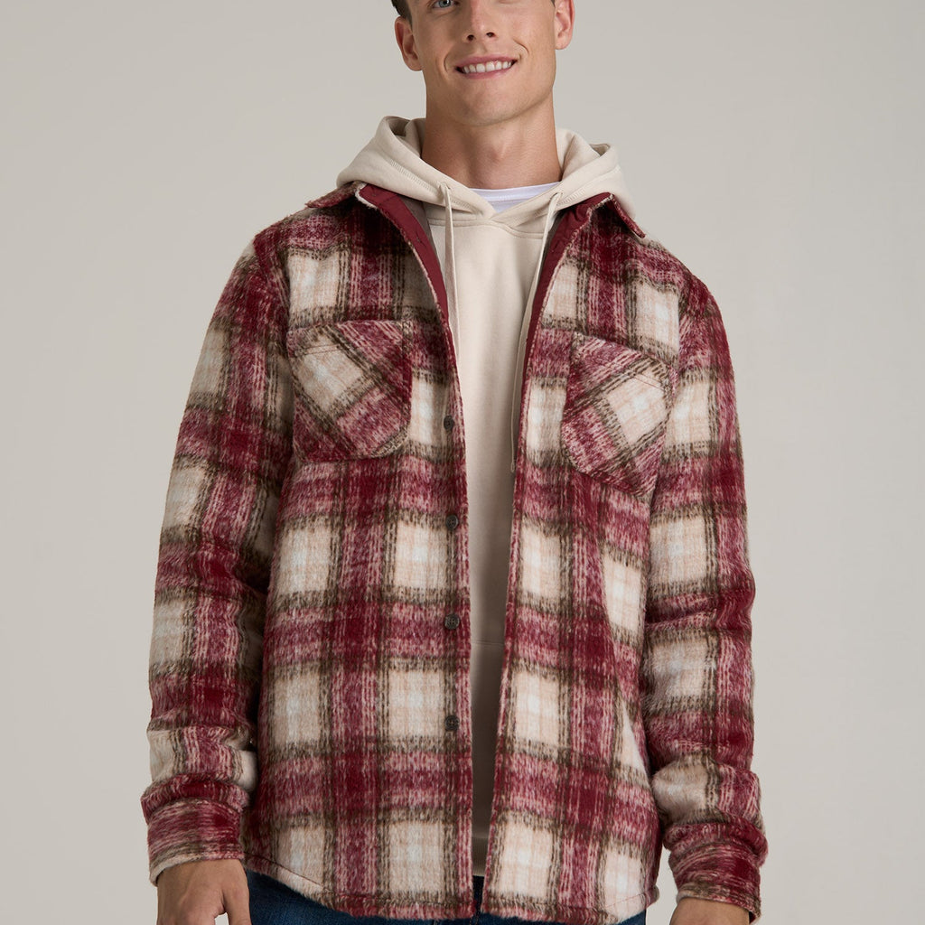 Brushed Flannel Overshirt for Tall Men American Tall