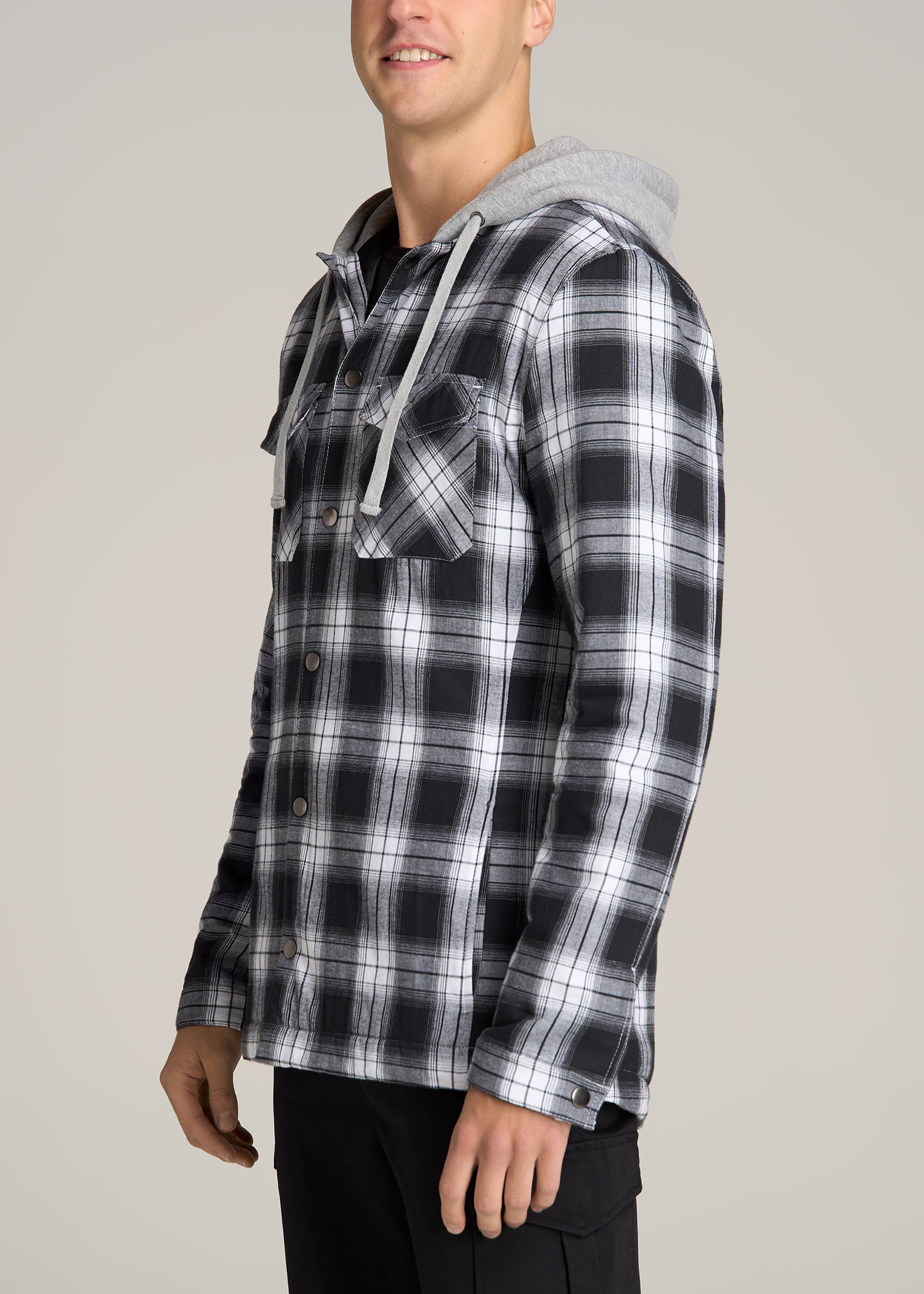 Regular Fit Flannel shirt - White/Black - Men