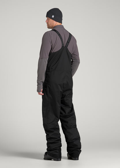 Insulated Ski Bib Pants for Tall Men in Black