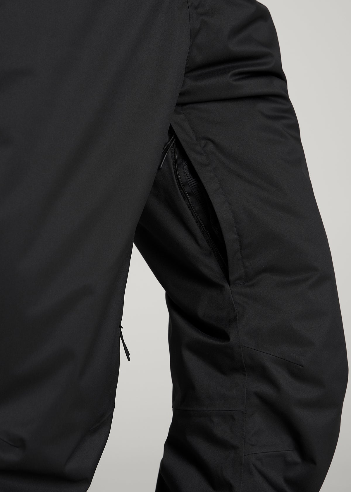 Insulated Ski Bib Pants for Tall Men in Black