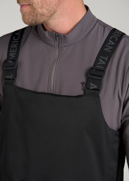 Insulated Ski Bib Pants for Tall Men in Black